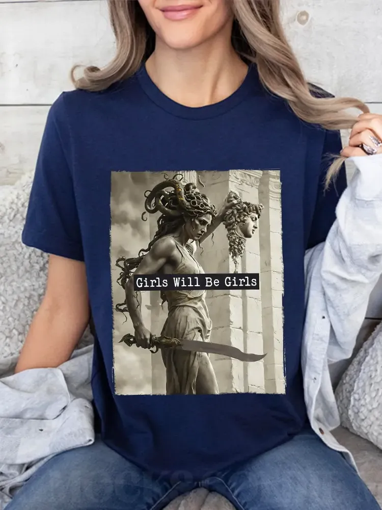 Girls Will Be Girls,Medusa With The Head Of Perseus Unisex T-Shirt
