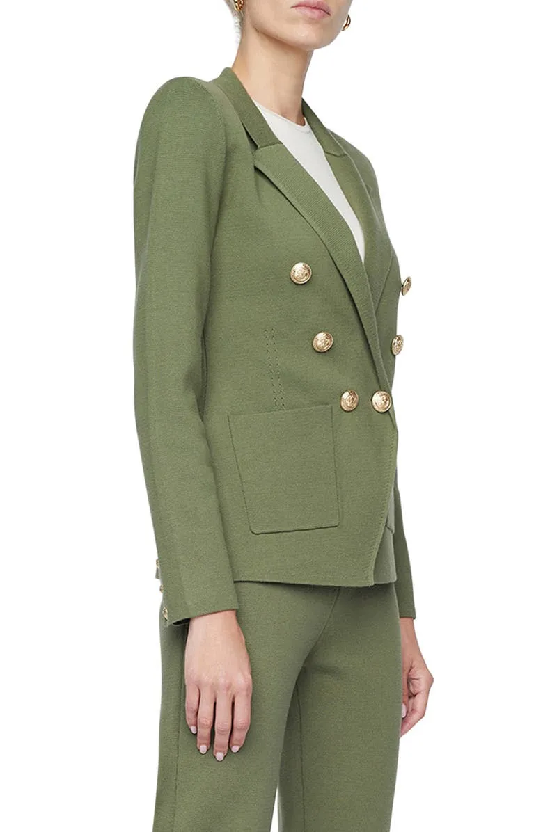 Kenzie Cotton Blend Knit Double Breasted Blazer