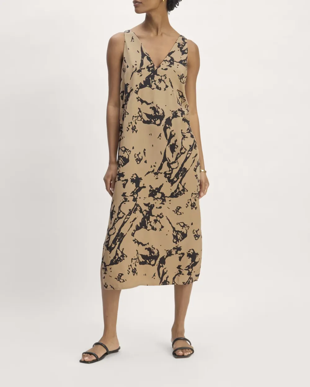 V Neck Midi Slip Dress