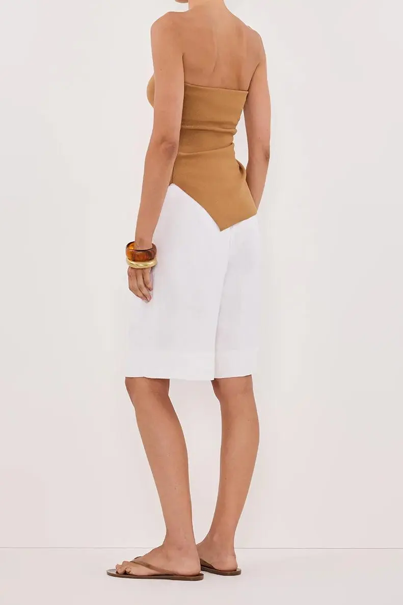 Off the Shoulder Khaki Tops