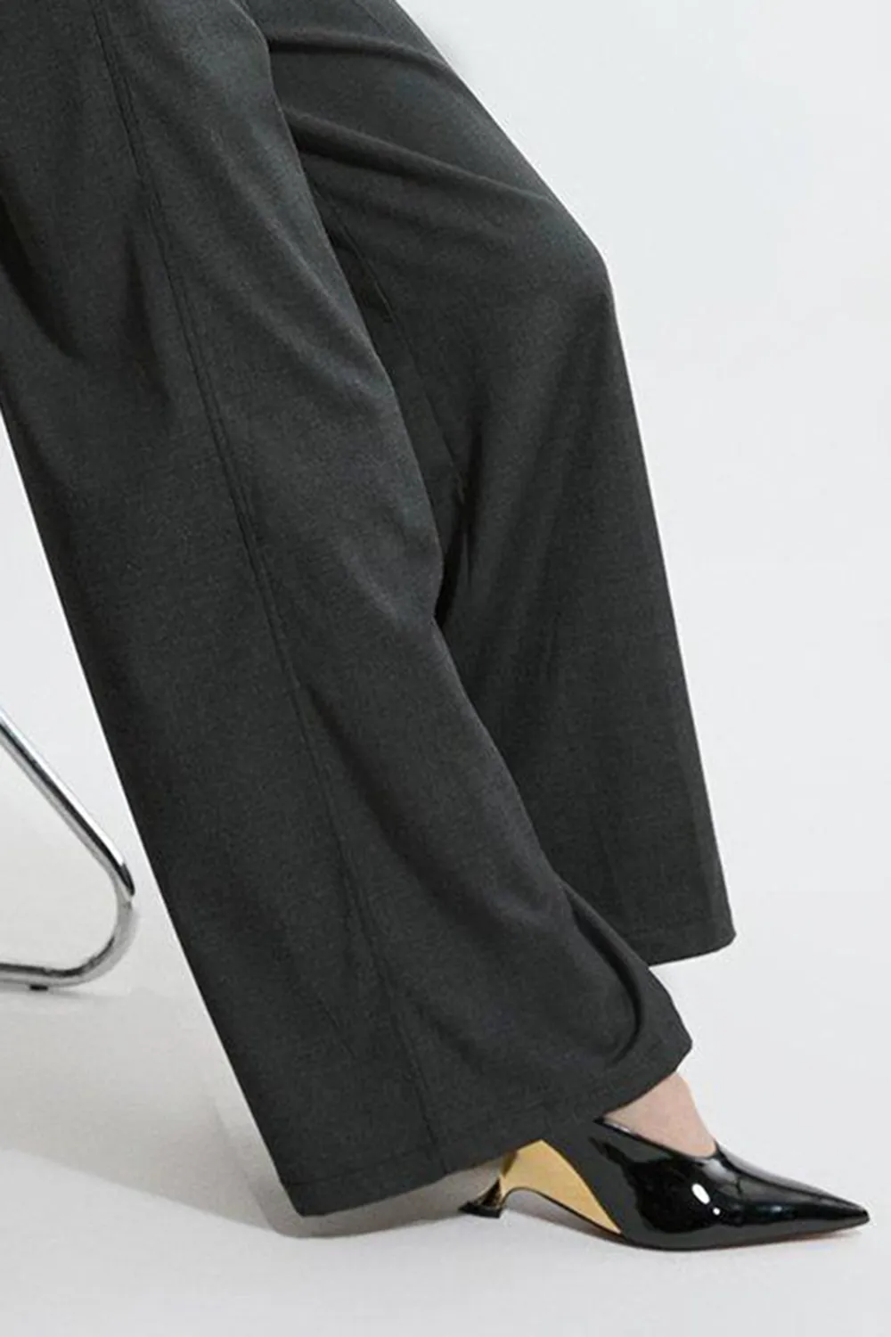 Tailored Wide Leg Darted Trousers