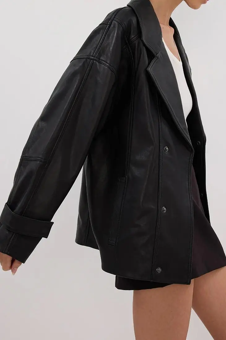 MARGOT BLACK LEATHER JACKET
