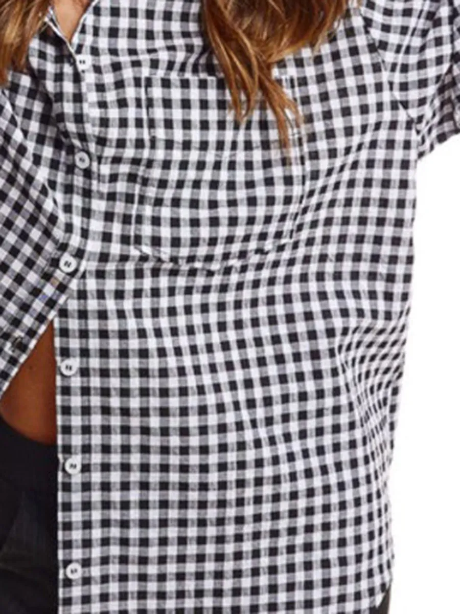 Black & White Yarn Dyed Check Oversized Shirt