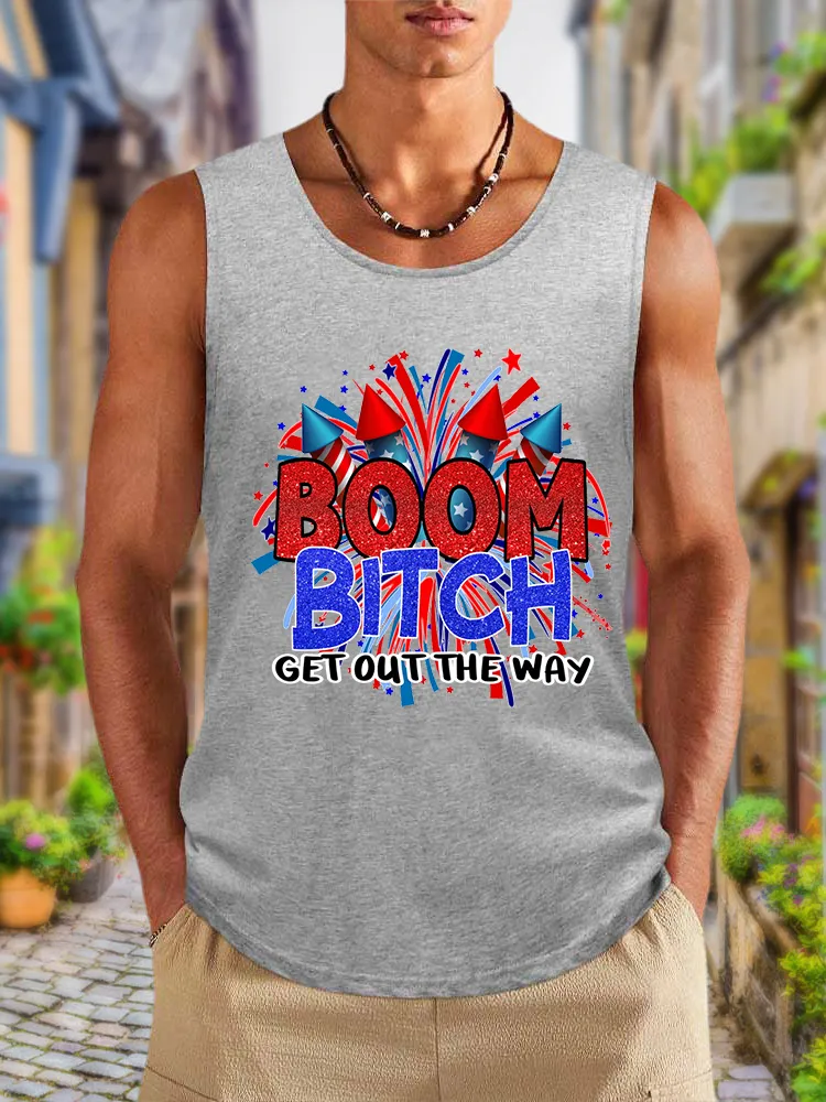 Men'S Boom Bitch Get Out The Way Round-Necked Sleeveless Vest