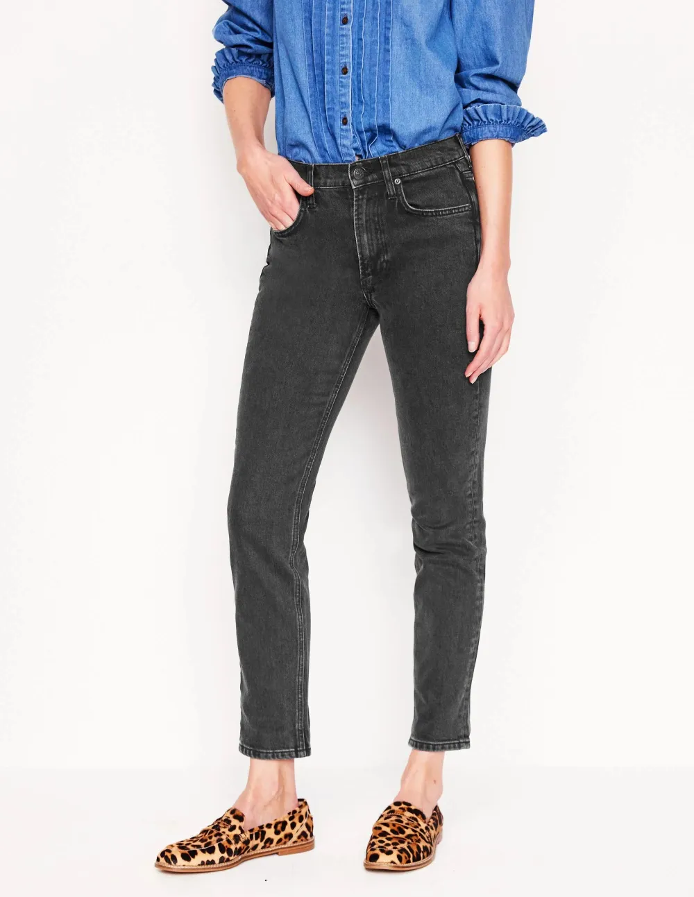 Washed Black Girlfriend Jeans