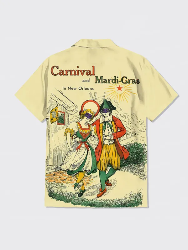 Vintage Mardi Gras Button Up Shirt