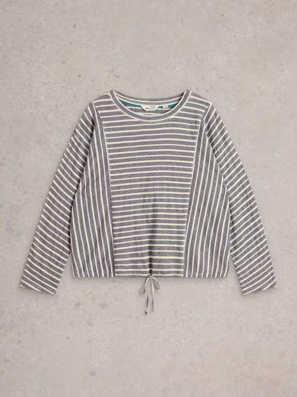 Striped Tie Hem Top