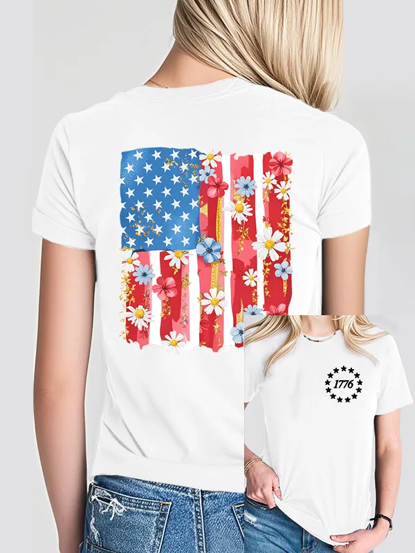 Woman'S 1776 Independence Day Print Short-Sleeved T-Shirt
