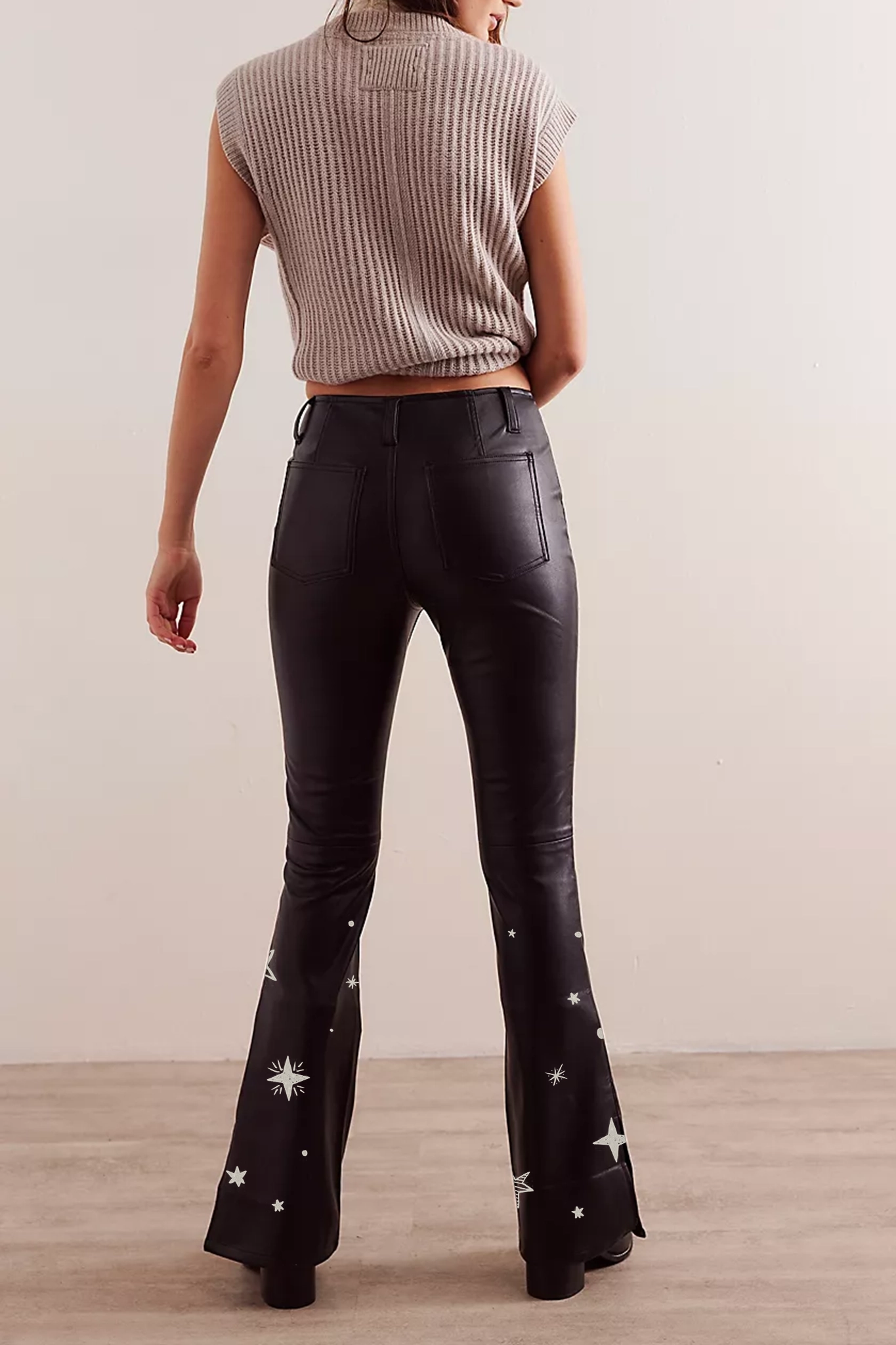 Faux Leather Flared Pants