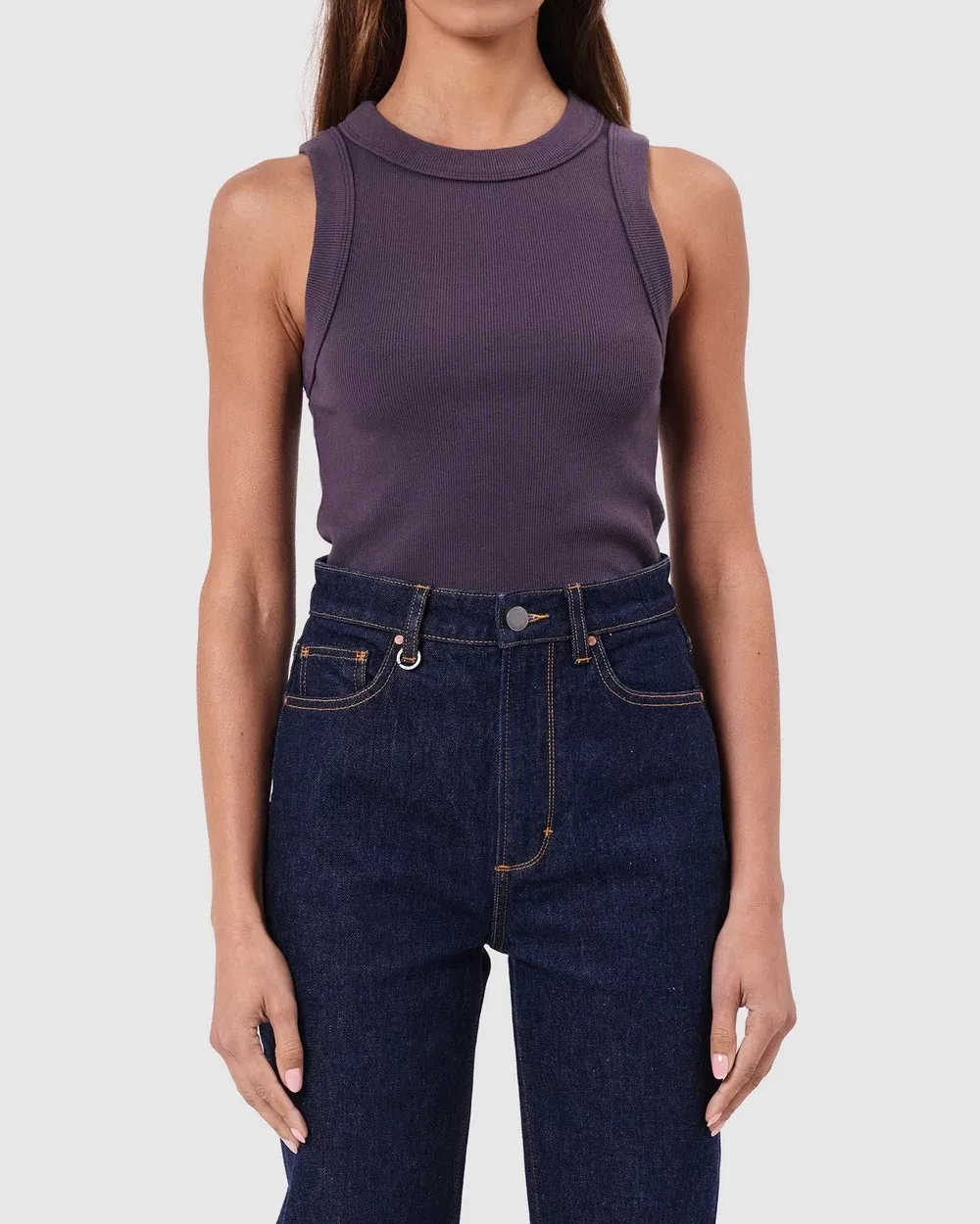 Crew Neck Sleeveless Tank Top