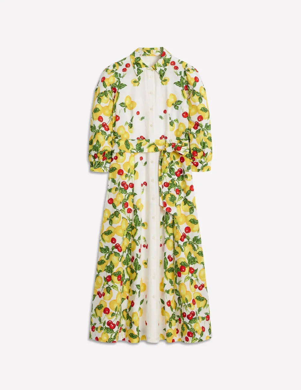 White Lemon - Print Wrap Shirt Dress
