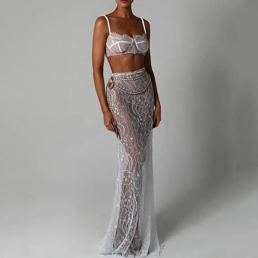 Lace Maxi Skirt Set