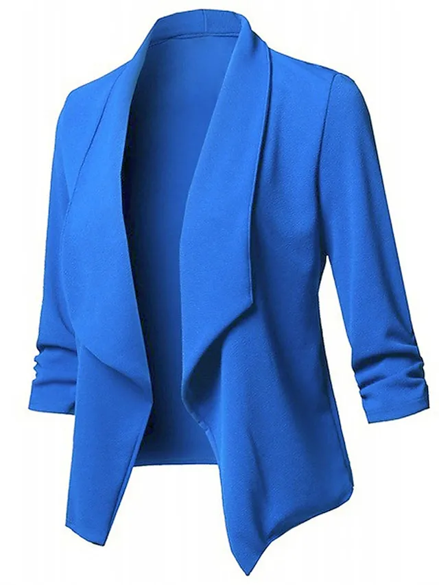 Women's Casual Jacket Work Street Daily Fall Winter Coat Regular Fit Warm Breathable Comtemporary Stylish Casual Jacket Long Sleeve Plain Slim Fit Black White Wine