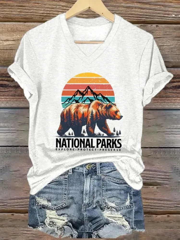 Woman'S National Parks V-Neck Short-Sleeve T-Shirt