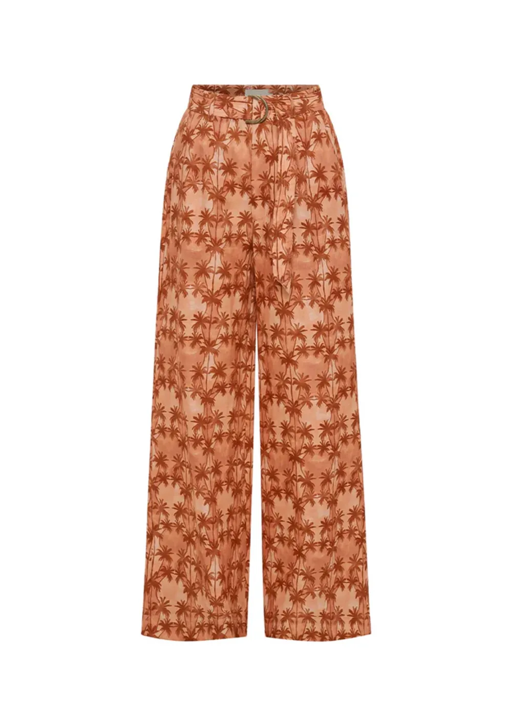 Orange Floral Strapless Wide Leg Pants