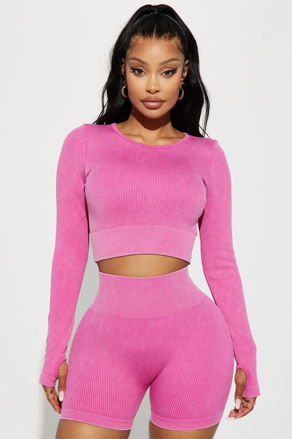 Sonia Washed Active Top - Pink