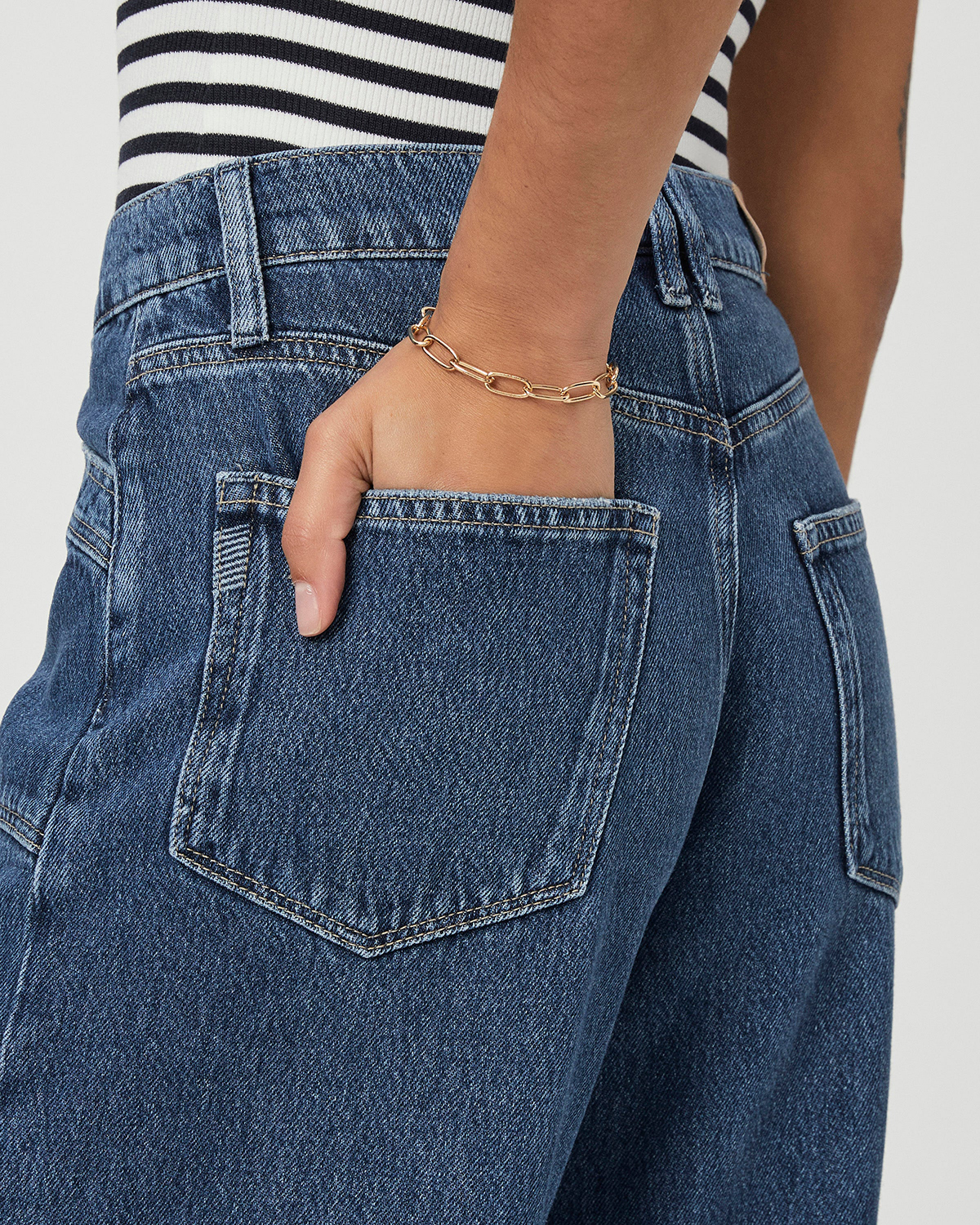 Retro Blue Wide Leg Jeans