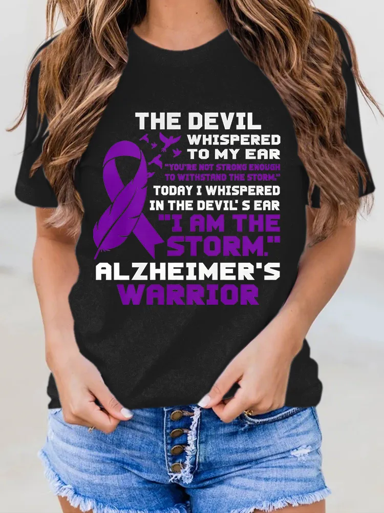 Women'S The Devil Whispered To My Ear Round-Neck Short-Sleeved T-Shirt