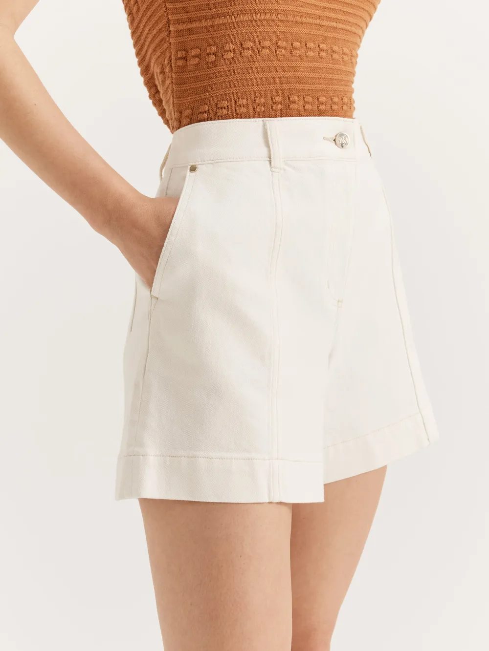 White Vintage Denim Shorts