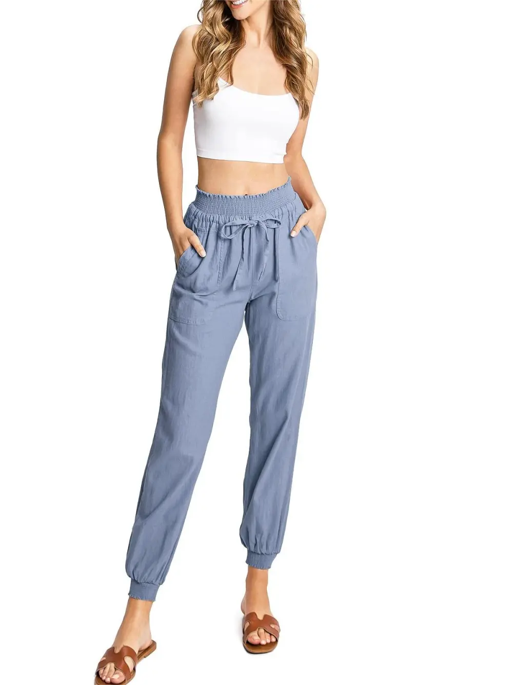 Khaki Elastic - Waist Utility Pants