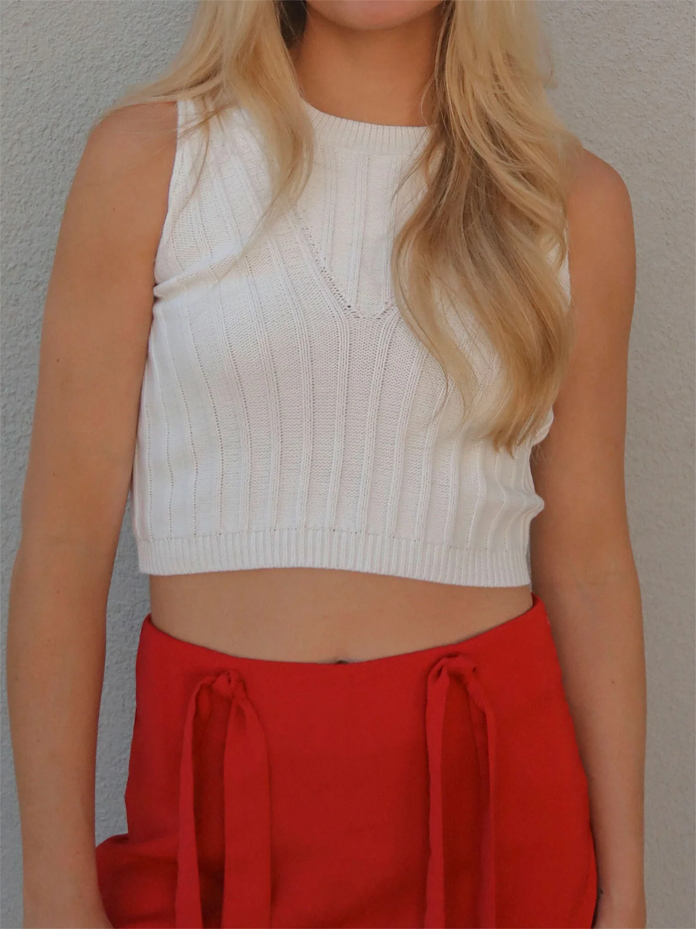 High Neck Cropped Knit Top