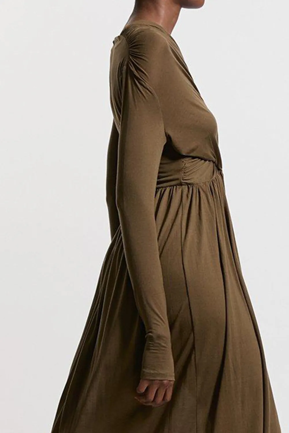 Premium Tencel Jersey Wrap Detail Dress