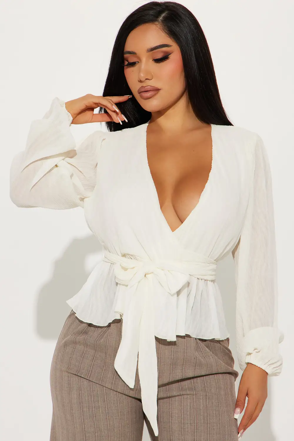 Play Time Pleated Blouse - Cream