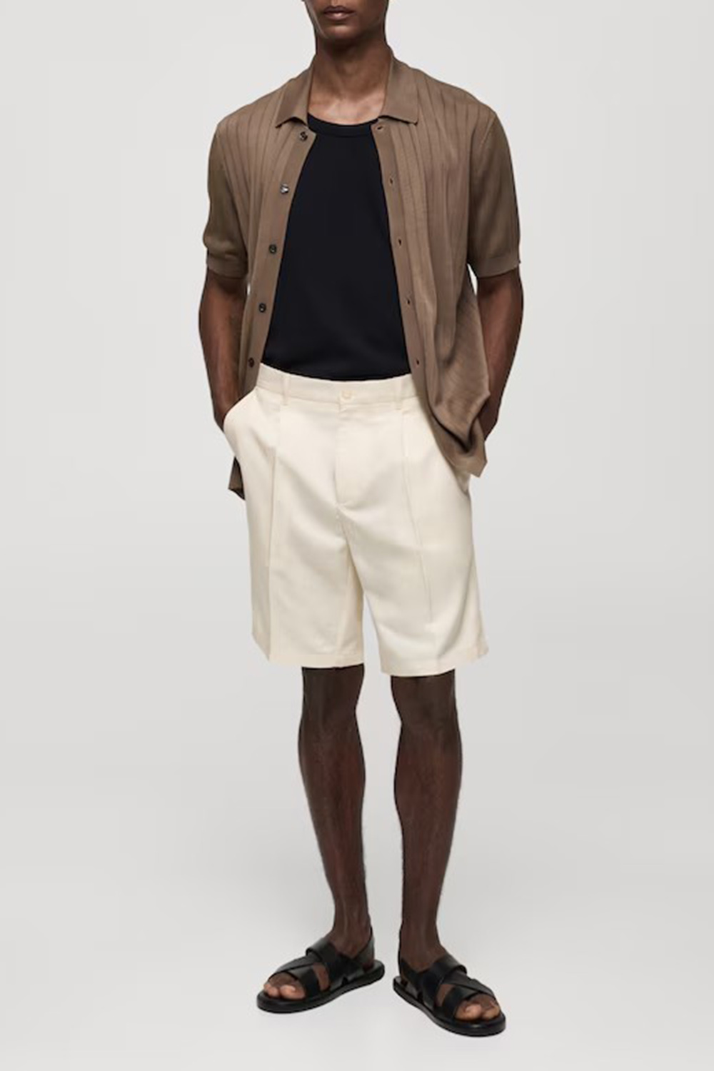 Linen-Blend Dhorts With Pleats