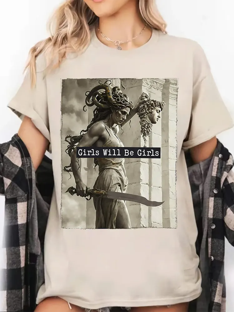 Girls Will Be Girls,Medusa With The Head Of Perseus Unisex T-Shirt
