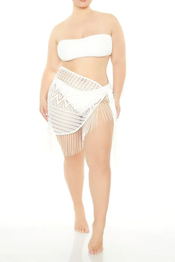 Plus Size Crochet Swim Cover-Up Sarong