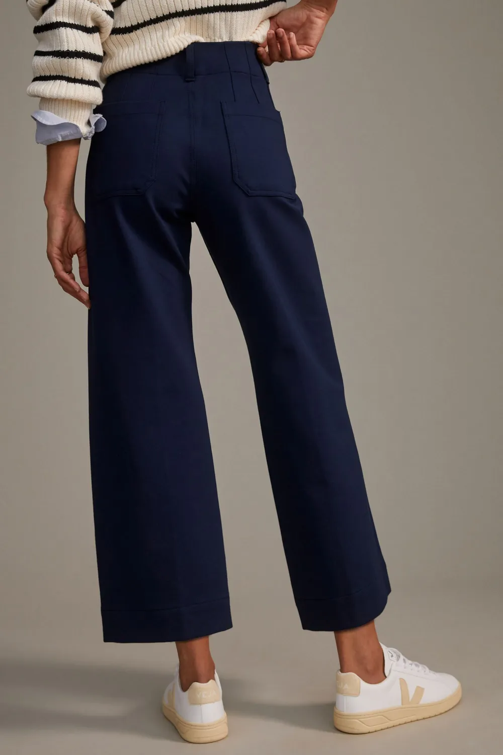 Brushed Knit Edition Cropped Wide-Leg Pants