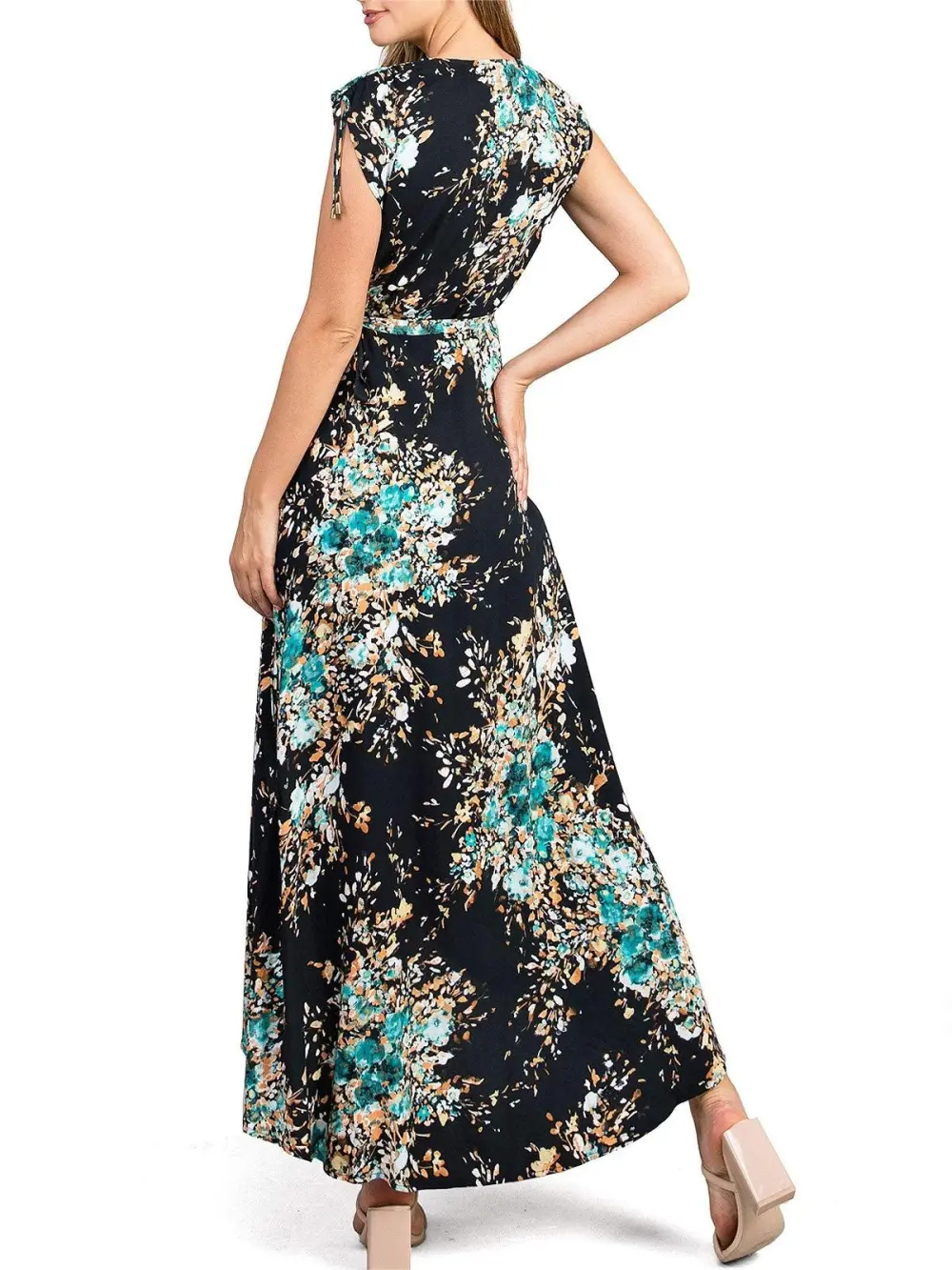 Large Area Floral Wrap - Style Midi Dress
