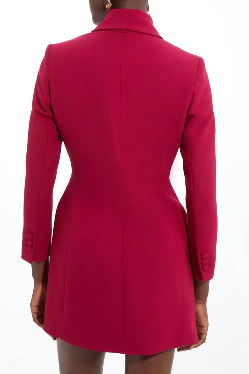 Petite Compact Stretch Tailored Blazer Wrap Mini Dress