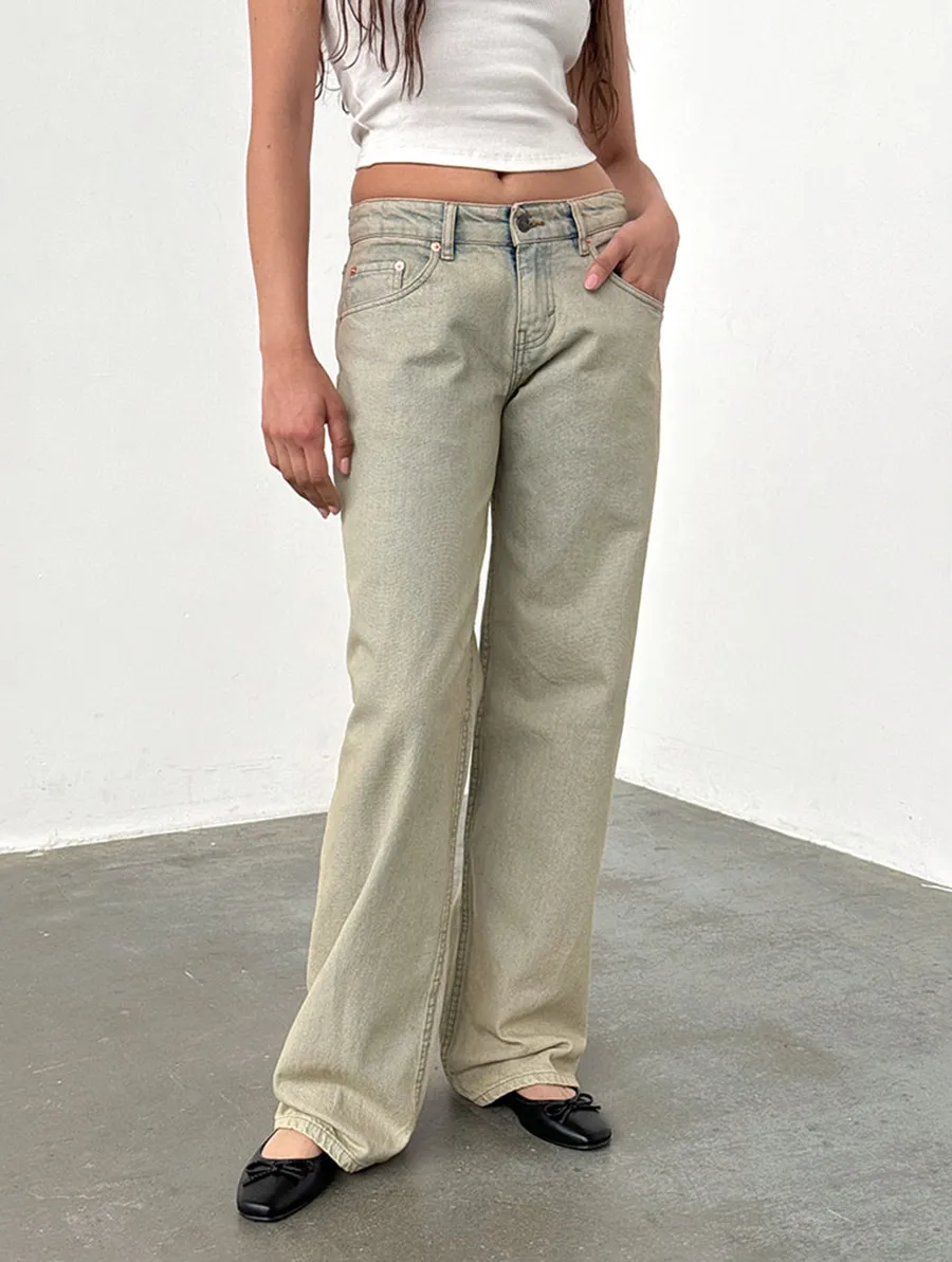 Desert Sand Wash Low Rise Parallel Jeans
