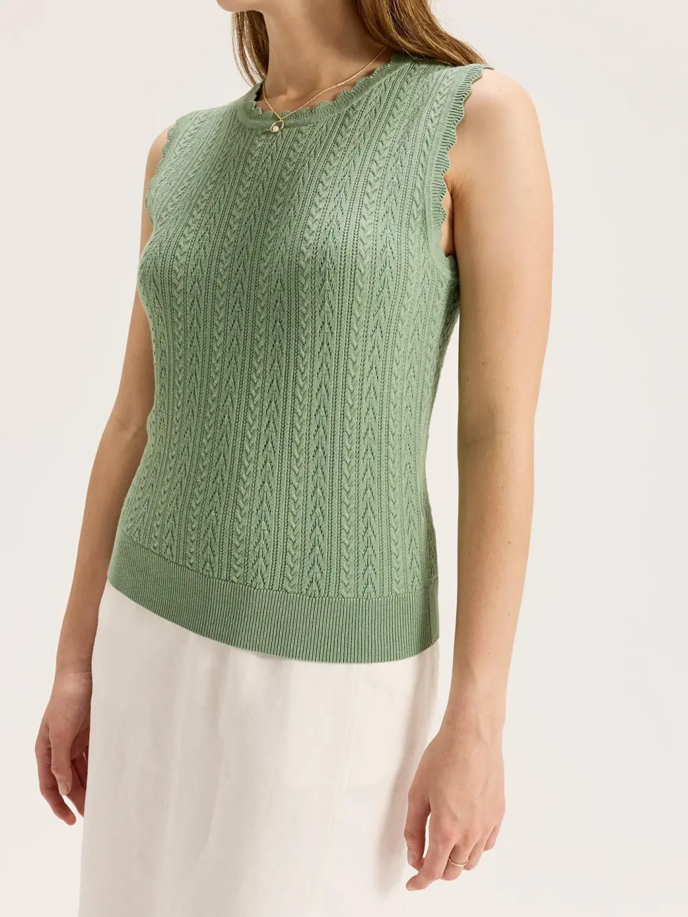 Green Twist Back Knit Top