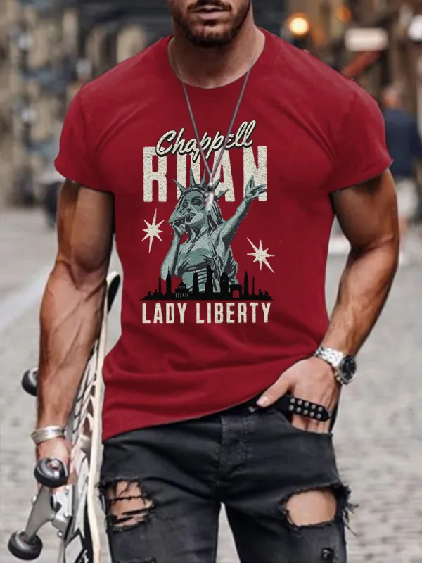 Men'S Chappell Roan Lady Liberty Round-Neck Short-Sleeved T-Shirt