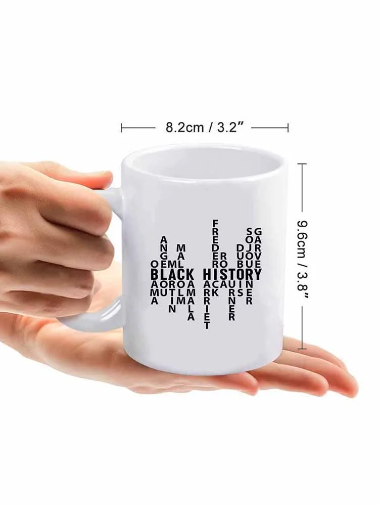Black Historical Letter Printed Double-Sided Mug