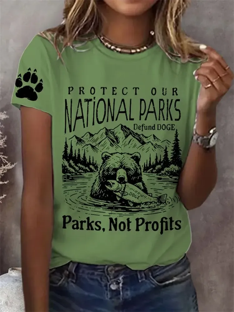 Woman'S Parks, Not Profits Round-Nack Short Sleeve T-Shirt