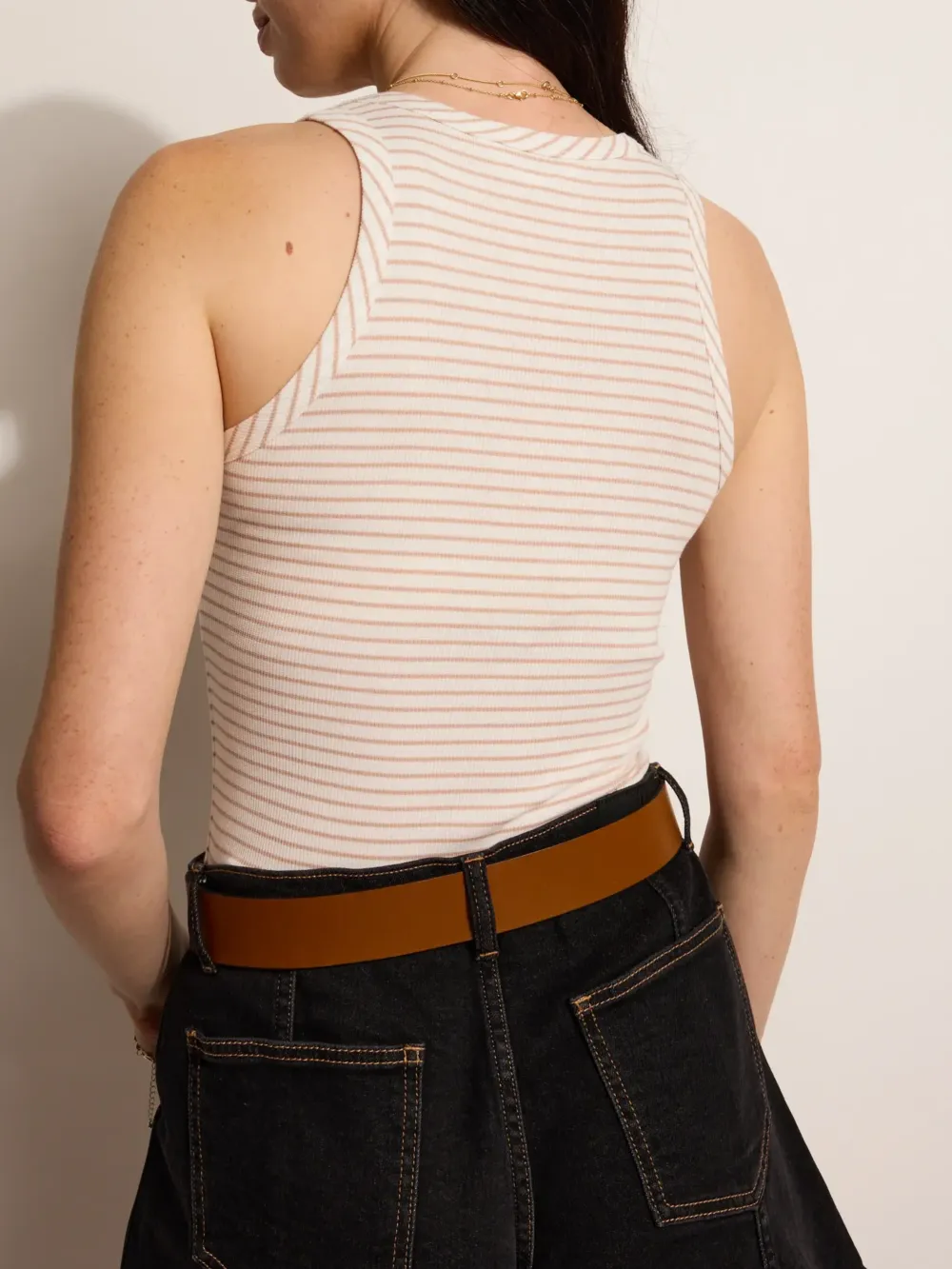 White Ribbed Tank