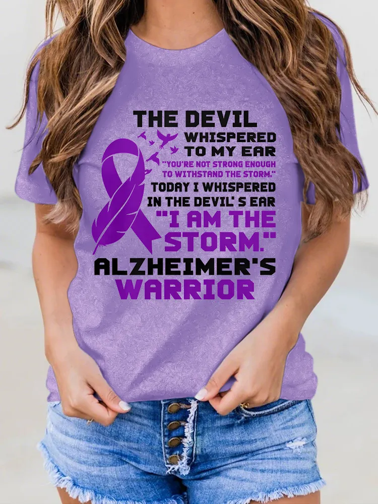 Women'S The Devil Whispered To My Ear Round-Neck Short-Sleeved T-Shirt
