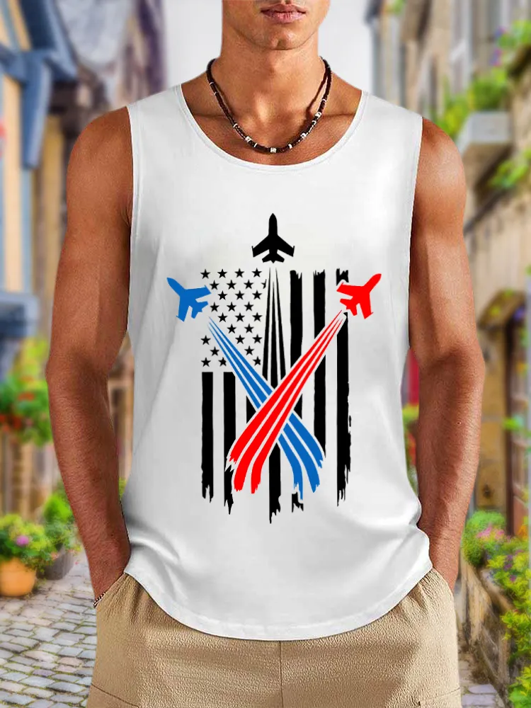Men'S Independence Day Round-Necked Sleeveless Vest
