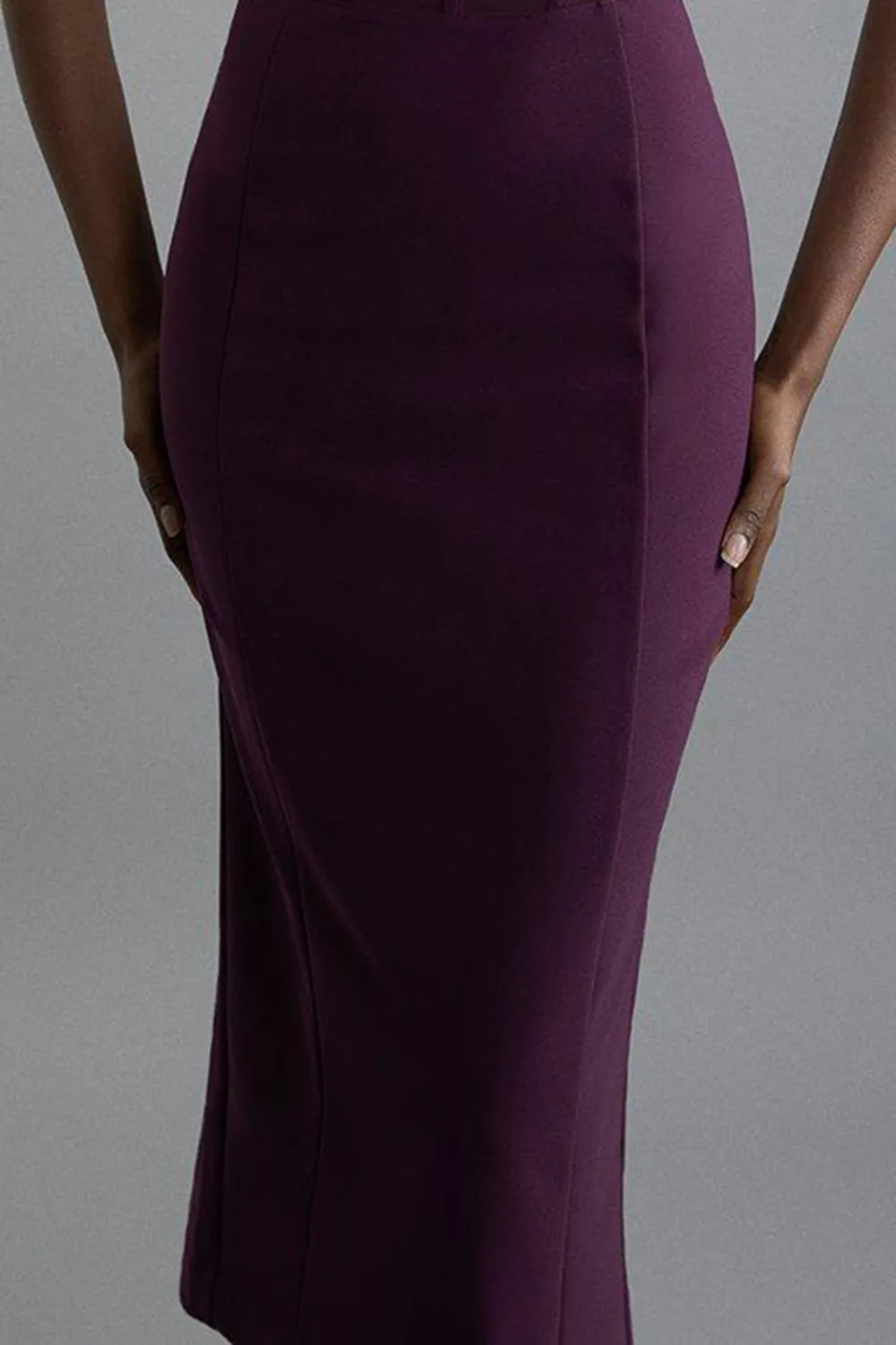 Crepe And Corset Detail Midi Dress