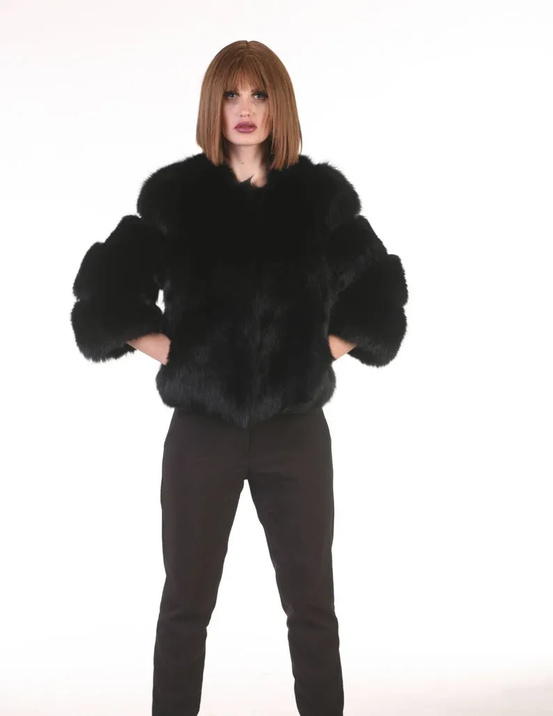 Black  Fox Fur Coat Women’s