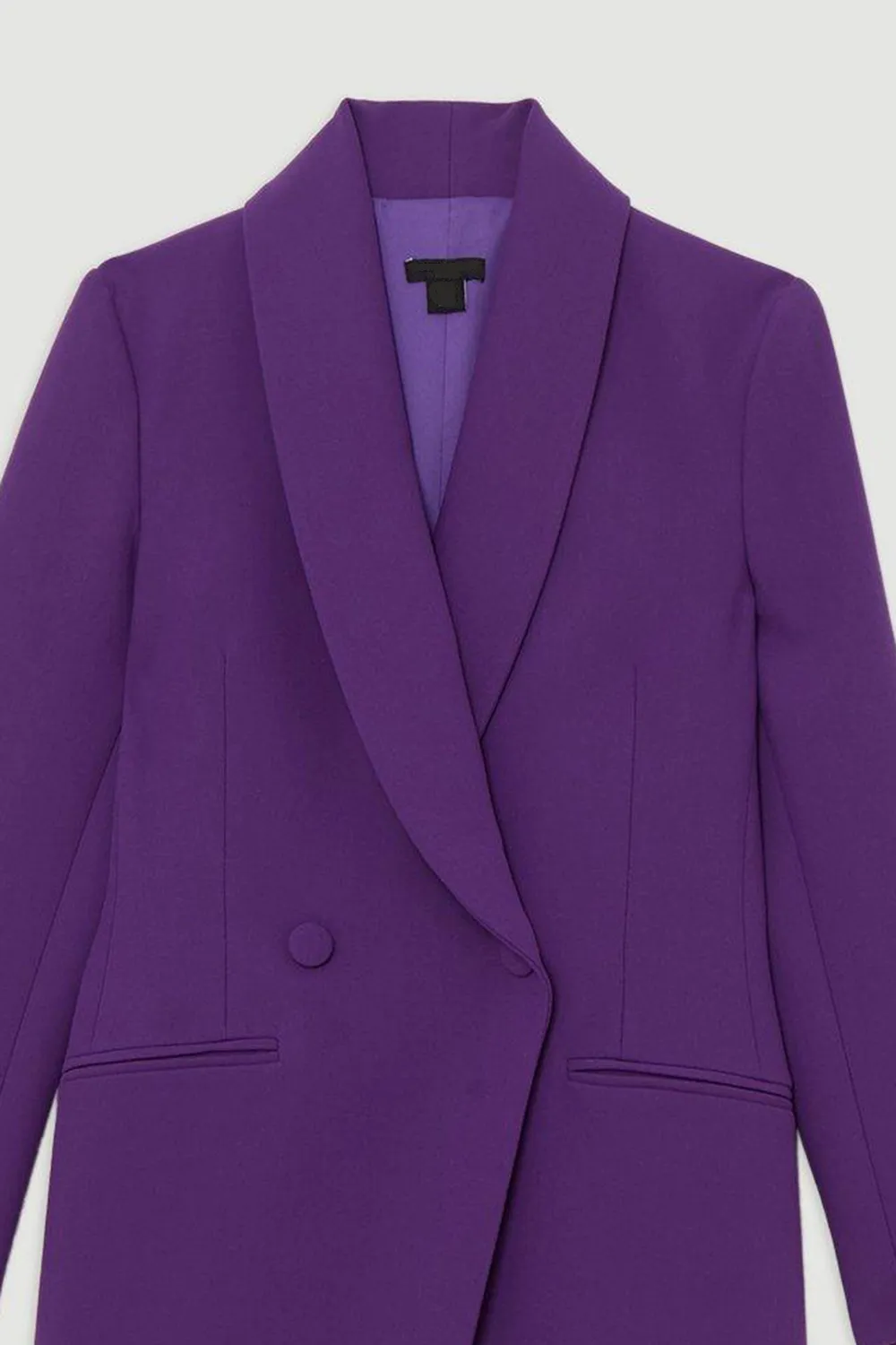 Petite Compact Stretch Tailored Blazer Wrap Mini Dress