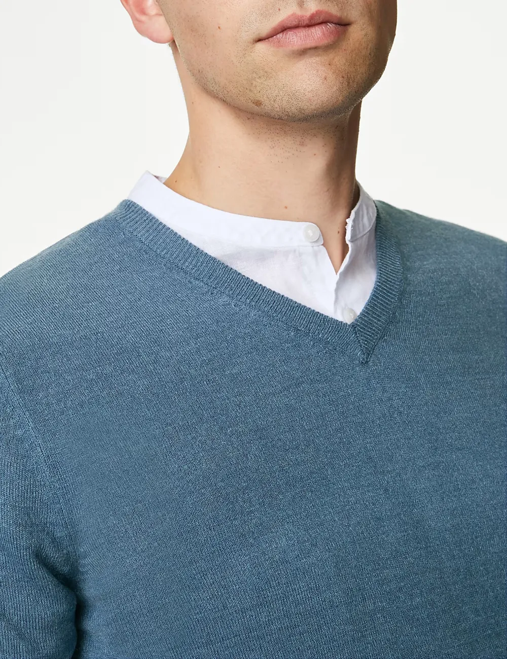 V-neck Long-Sleeved Knitted Sweater