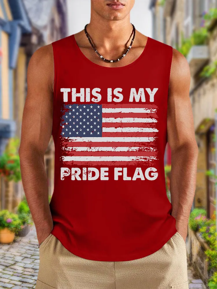 Men'S This Is My Pride Flag Round-Necked Sleeveless Vest