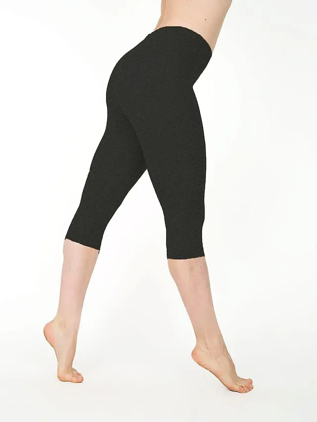 Women's Casual Sports Leggings Capri shorts Scrunch Butt Shorts Elastic Waist Calf-Length Pants Daily Yoga Stretchy Cotton Blend Lightweight Sports High Waist Slim Gray Green 7 points cotton gray 7