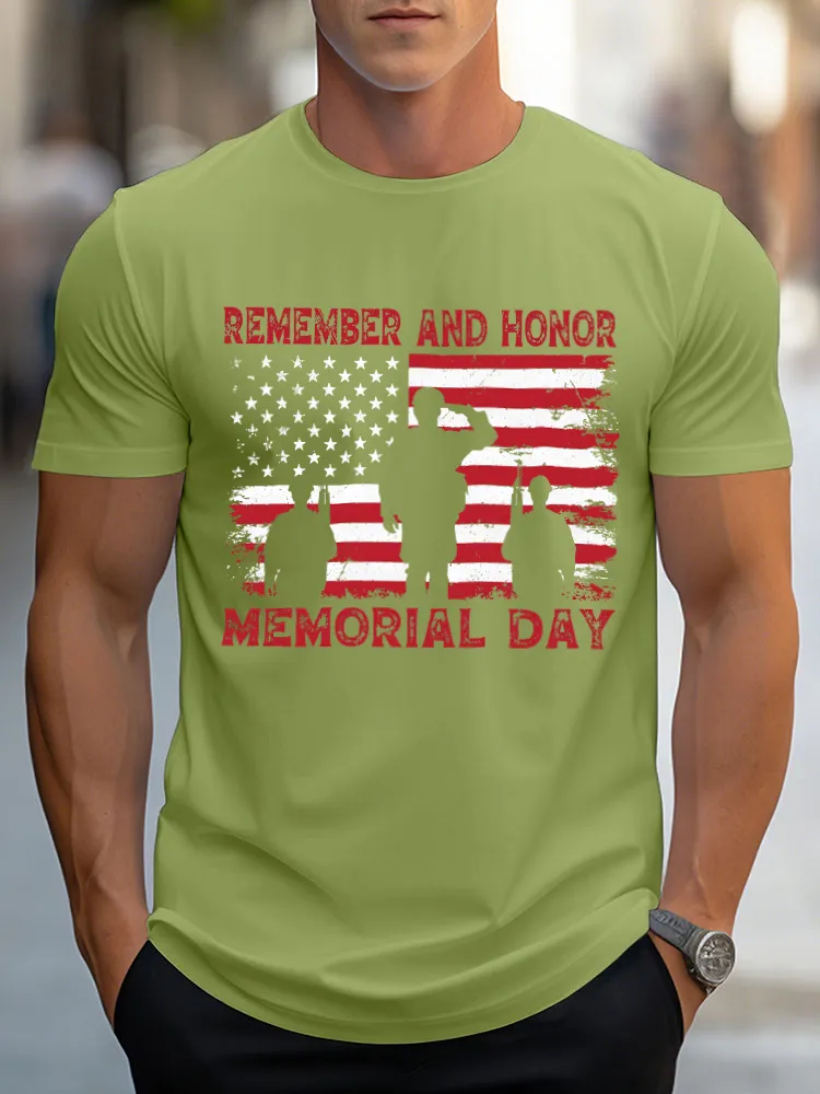 Men'S Remember And Honor Memorial Day Short Sleeves T-Shirt