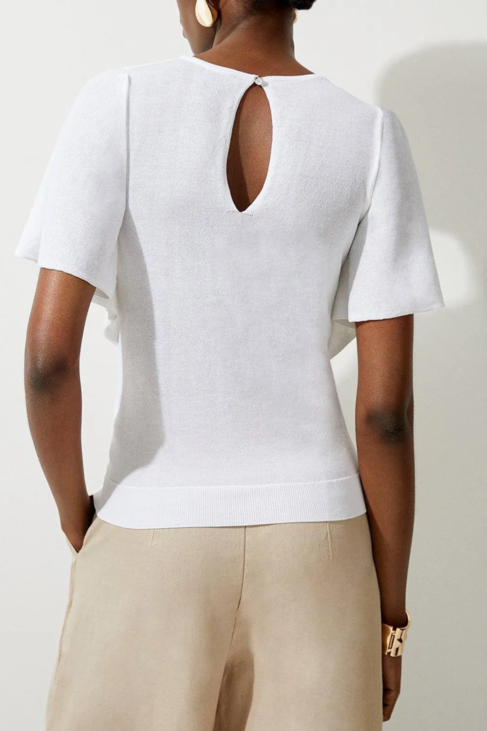 Lightweight Viscose Blend Summer Knit Angel Sleeve Top