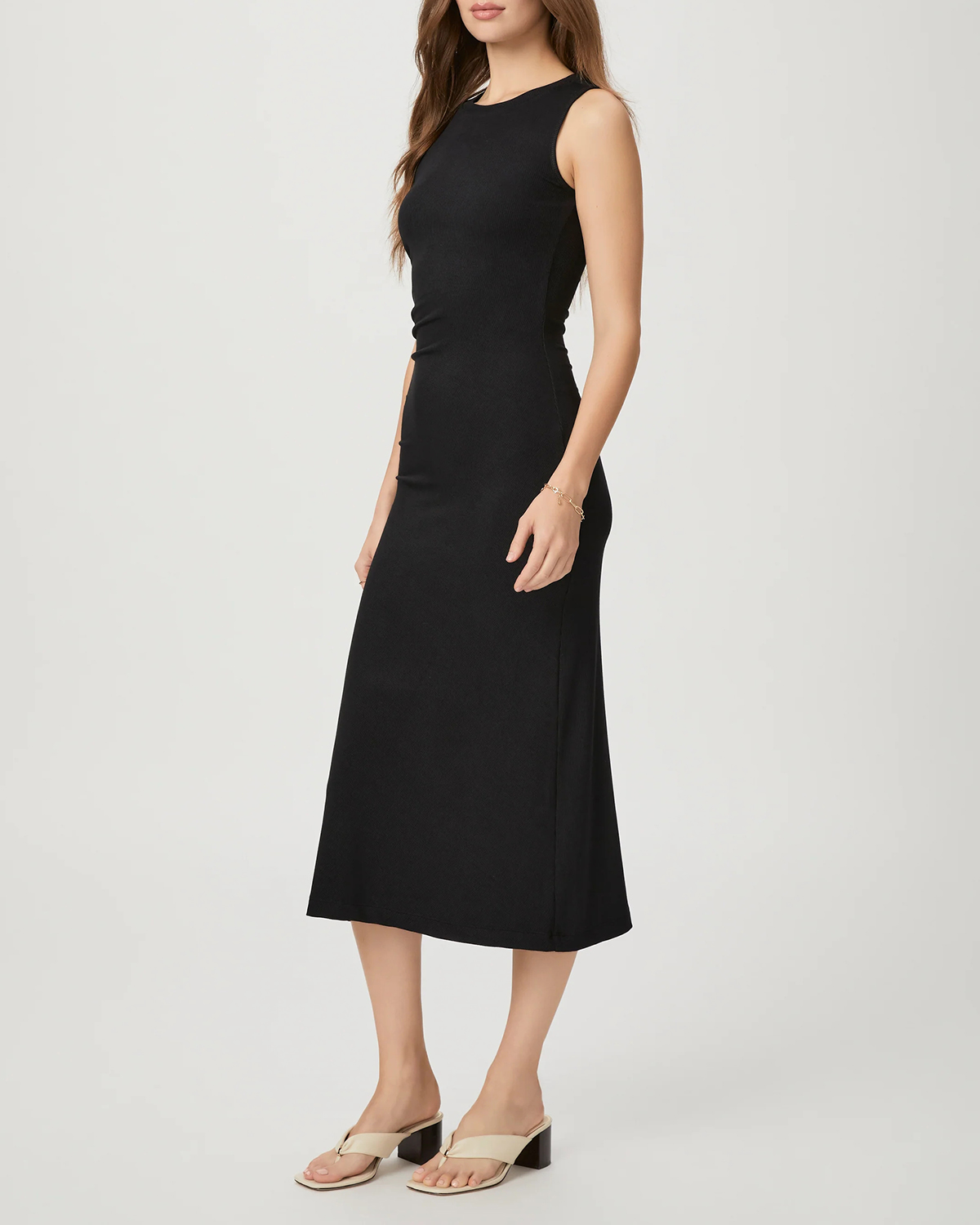 Black Sleeveless Bodycon Midi Dress